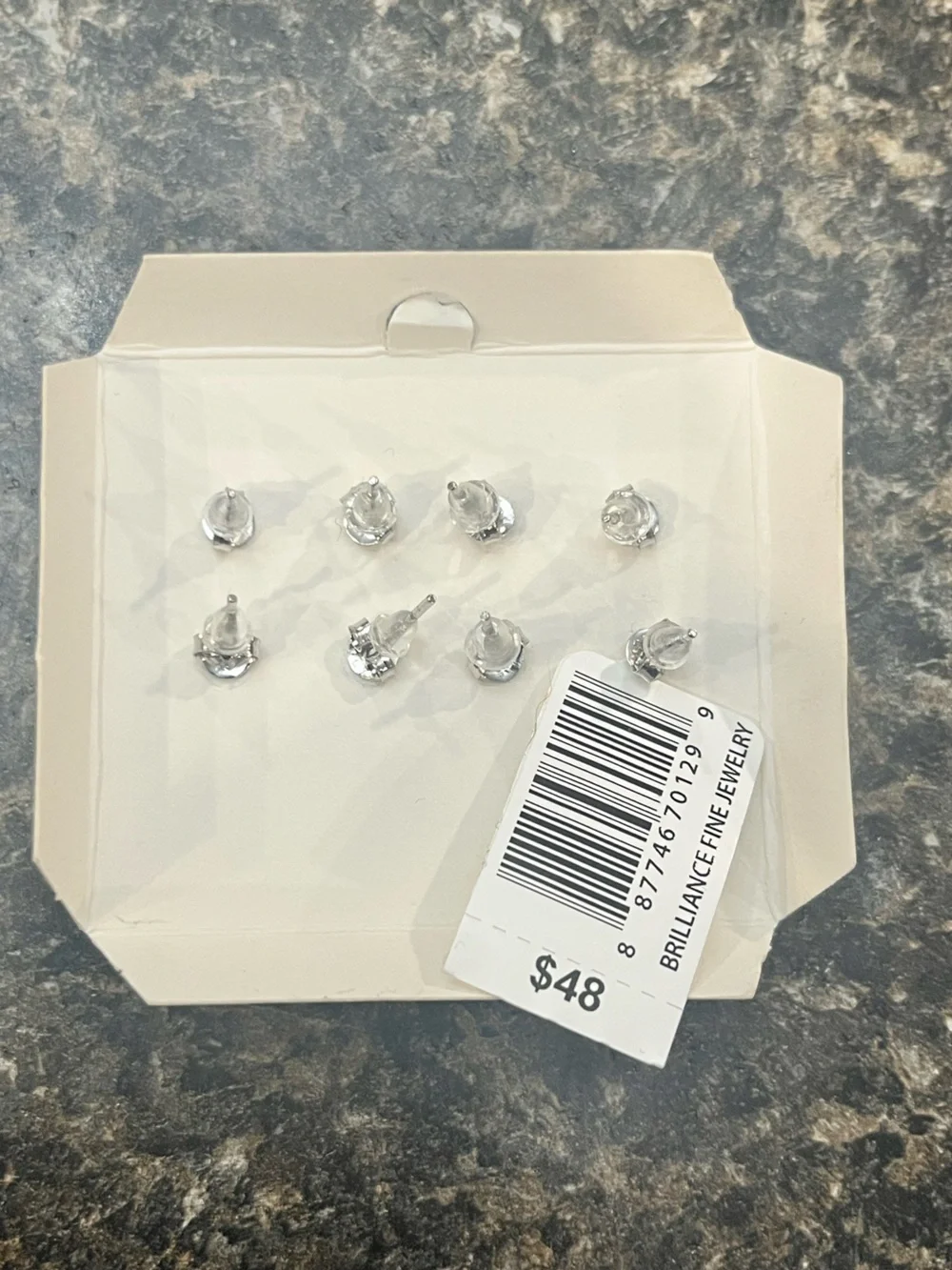 Brilliance Fine Jewelry Sterling Silver Multi-Color Crystal Stud Earring Set
